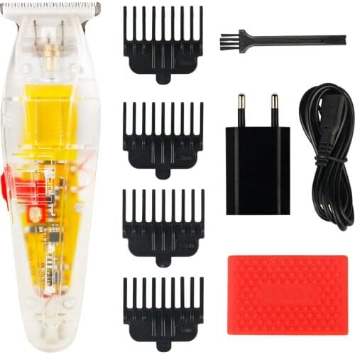 Electric Hair Clipper Rechargeable Hair Cutting Machine Hair Trimmer Shaver Beard Barber Haircut Tools Transparent Cover Clipper