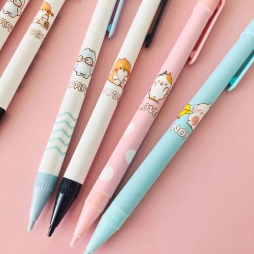 3PCS/lot Cute Animals Puppy Dog Rabbit Press Mechanical Automatic Pencil Writing School Office Supply Student Stationery 0.5mm