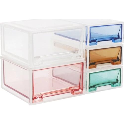 1:6 Dollhouse Miniature ob11 blythe Mini 4pcs/set File Sundries Acrylic Storage Box Drawer box Kids Collecitable Model Toy