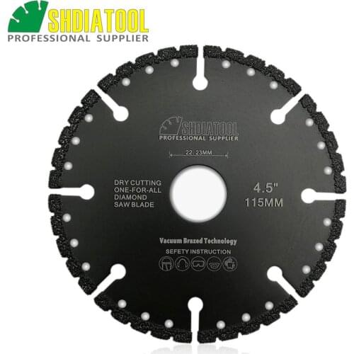 SHDIATOOL 4.5"/115mm Vacuum Brazed Diamond Demolition Blade Multi Purpose Saw Blade Cast Iron Steel Metal Plastic Cutting Disc