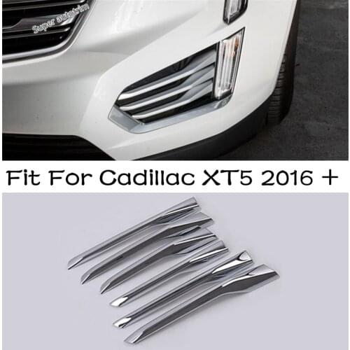 Lapetus Front Bumper Head Fog Lights Lamp Eyelid Eyebrow Strip Lid Cover Trim For Cadillac XT5 2016 - 2021 ABS Exterior Parts