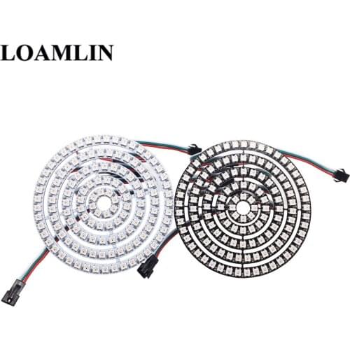 8/16/24/35/45 Leds WS2812B Pixel Ring Addressable Led Modules DC5V WS2812 RGB full color Round LED Circle New