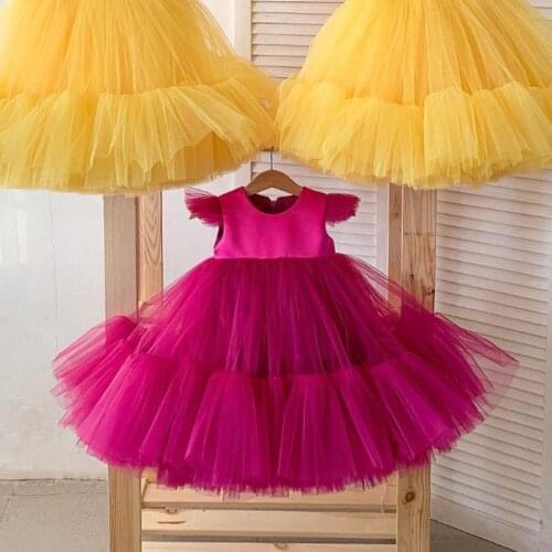 Flower girl dress Dusty rose flower girl dress Tulle flower girl dress tutu girl dress Satin girl dress Flower girl dress with t
