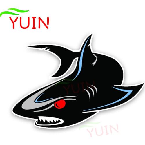 Lovely Angry Cartoon Shark Colored Car Sticker Motorcycle Auto Accessories Fashion PVC Body Decoration Waterproof Decal 15*11cm