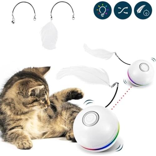 Smart Jumping Ball USB Electric Pet Toys Magic Roller Ball Cat LED Rolling Flash Ball Automatic Rotating Toy For Cat Dog Kids