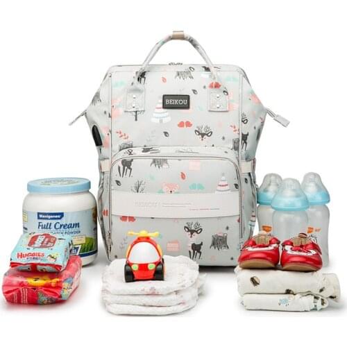 Waterproof Baby Backpack With USB Charging Port And Stroller Straps Large Capacity Stylish Maternity Bag With Insulated Pocket