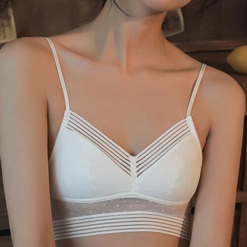 DERUILADY Sexy Seamless Bras For Women U Backless Bralette Top Thin Lace Mesh Invisible Bra Plus Size Comfort Wireless Underwear