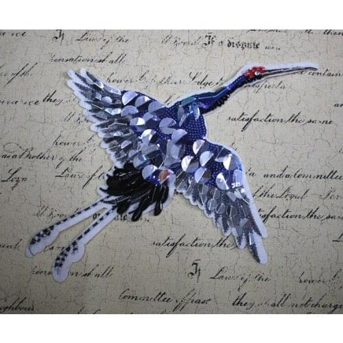 1Pcs Cartoon super exquisite large birds/swan sequins embroidery accessories T - shirt decorative stickers DIY patch paste A725