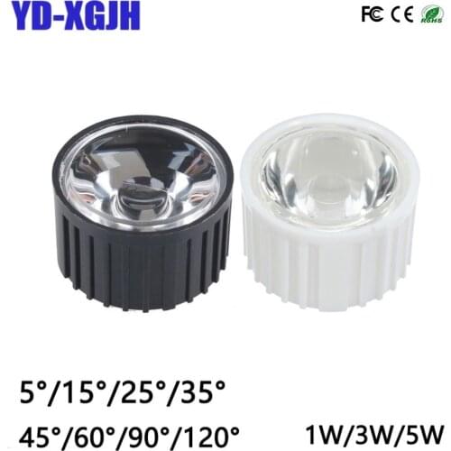 10PCS 20mm5/8/15/30/45/60/90/120 Degree Lens Reflector Collimator w/ Holder For 1-5W LED Light Diodes