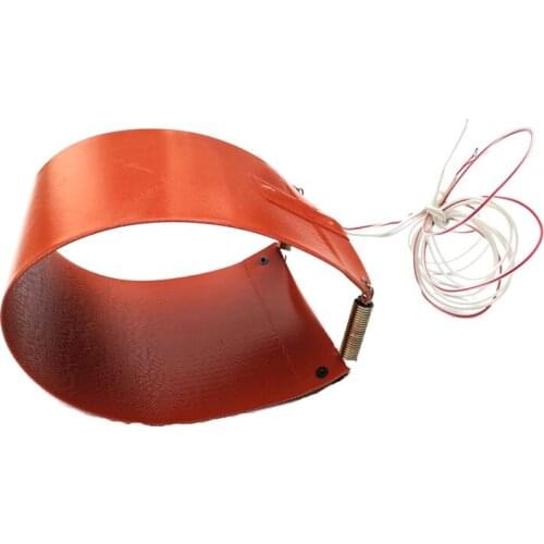 150*440*1.5mm silicone heater for vacuum chamber 230v 300w 2 springs PT100 & 1000mm lead wire out from middle of 150mm side