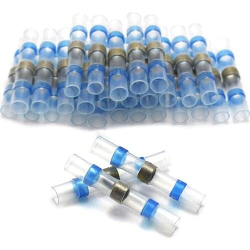 30pcs Solder Seal Heat Shrink Butt Splice Connectors Fully Insulated Waterproof Soldering Sleeve Tube Marine Automotive Copper E
