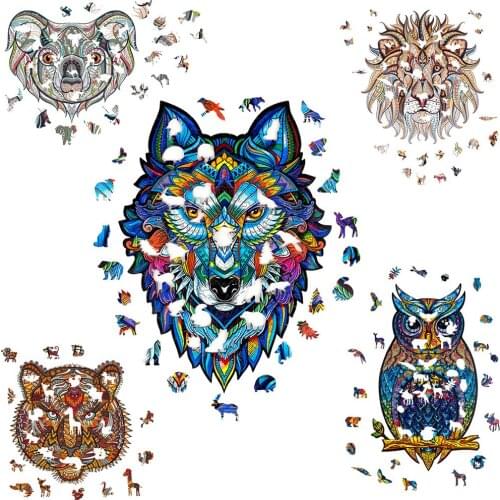 45cm Animal Wall Stickers Diy Puzzle Pattern Kids Room Home Decoration Sticker Home Decoration Pvc Animal Wall Room Living Decor