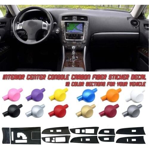 5D Gloss Carbon Fiber Vinyl Film Interior Center Console Sticker For Lexus IS 2006-2013