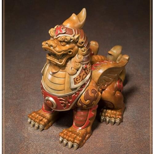 Asia high grade Spiritual ART home Company bring wealth money thriving business Good luck Dragon PI XIU mascot brass Ornament