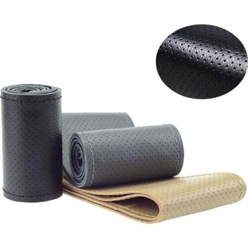 Hand sewn steering wheel cover polyurethane handle four seasons car steering wheel cover