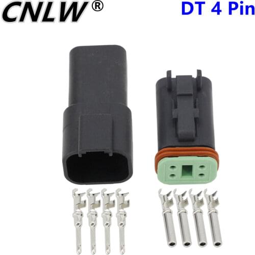 Black 10 Sets 4 Pin DJ3041Y-1.6-11/21 DT Connectors, DT04-4P/DT06-4S Automobile waterproof wire electrical connector plug