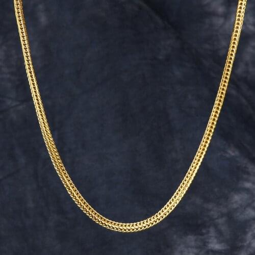 DNSCHIC Fine Snake Chain Necklace Hip Hop Chain Jewelry Gold 3mm Strong Solid Clasp Jewelry with Lobster Clasp for Men and Women