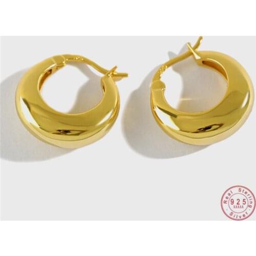 925 Sterling Silver European Geometric Circle Stud Earrings Women Generous Temperament Party Jewelry Accessories Friendship Gift