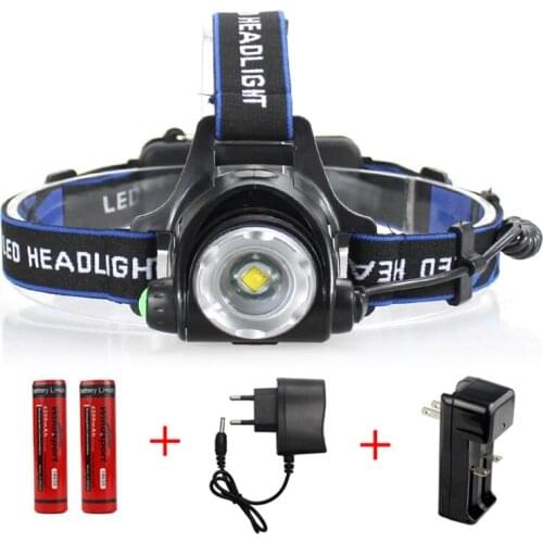 3 Modes T6 LED Zoomable Headlight USB Waterproof White Light Head Lamp Flashlight 18650 Battery Headlamp For Camping Hunting