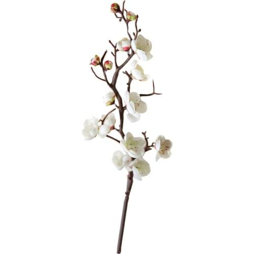 1Pc Real Touch Artificial Plum Blossoms Flower Fake Silk Bouquet for Wedding Home Decoration Desk Tabletop Ornament