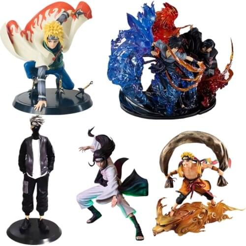 Naruto Shippuden PVC Action Figure Statue Obito Guy Kakashi Itachi Kyuubi Anime Naruto Statue Uzumaki Naruto Model Toy Gift