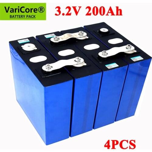 4pcs VariCore 3.2V 200Ah LiFePO4 lithium battery 3.2v 3C Lithium iron phosphate battery for 4S 12V 24V battery Yacht solar RV