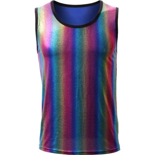 Sexy PU Leather Tanks Gay Underwear Tops Nightwear Sex Stage Dance Wear Mens Erotic Tank Lingerie Vest Costume(Tank Only)