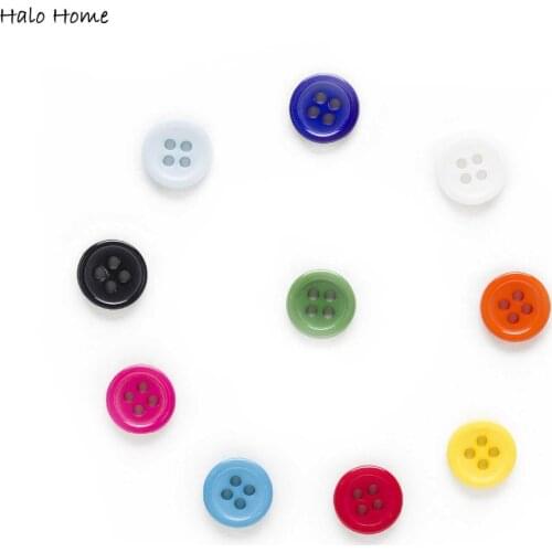 Multicolor Classic 100pcs 4 Holes Mixed Round Resin Fabric Covered Basis Buttons Clothing Card Making DIY Home Decor Tools 10mm