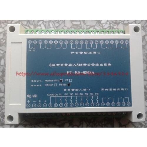 Free shipping Relay control module 8 road DI8 road DO relay control board Modbus-RTU control FT-RS0808A