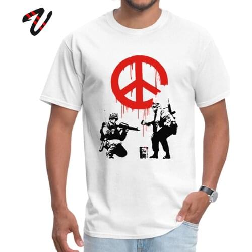 Banksy Style Men T-shirt Stop Wars Peace Logo Print Tops Tee Shirts For Adult 100% Cotton Streetwear Artist Summer Tshirt 3XL