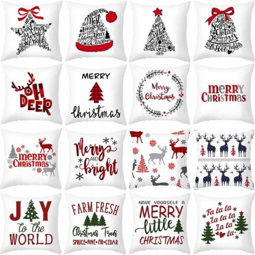 45x45cm Cartoon Santa Claus Elk Christmas Pillowcase 2021 Christmas Decor for Home Merry Christmas Ornament Navidad Xmas Gifts