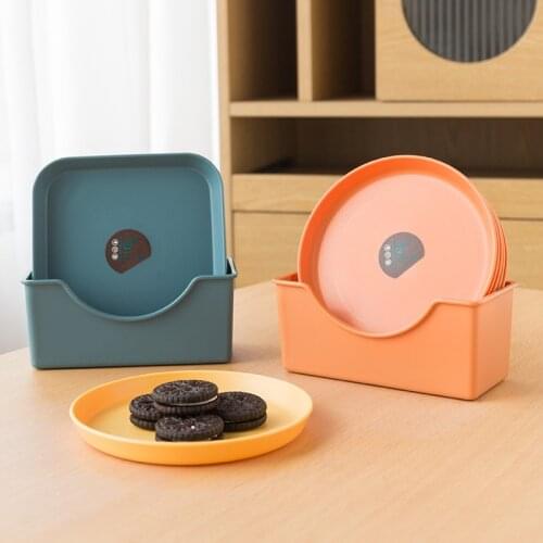Nordic Solid Color Plate Fruit Dishes Square Round Shape Saucer Tea Tray Dessert Plates Tableware