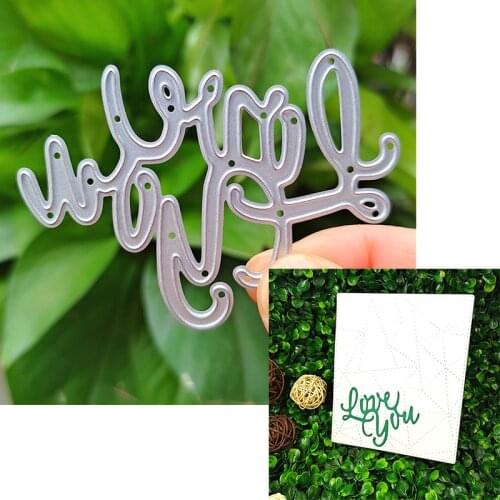 Suitable for Valentines Day metal cutting die and DIY scrapbook album 3D creative greeting card making love you words 2020 NEW
