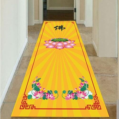 Rectangle Buddhist temple lotus printed carpets for Living room Home Hallway carpet Buddhist Taoism Practice meditation Mat/Rug
