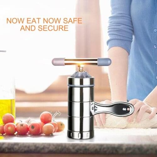 Stainless Steel Manual Noodle Maker Pastas Making Machine Press Maker Including 2/5 Different Molds Spaghetti Kitchen Tools