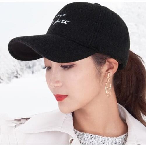 Woolen Autumn And Winter Women Baseball Cap Outdoor Keep Warm Fashion Stroll Female Adjustable Thick