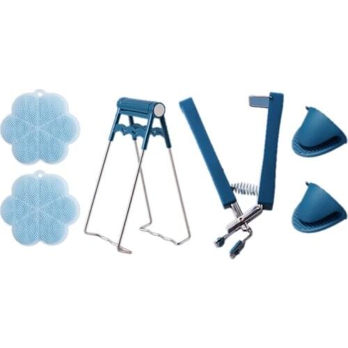 Silicone Slip-Resistant Gloves,Anti-Hot Clamp Gripper,Anti-Hot Pot Pan Hot Dish Plate Bowl Gripper Clip Tool(Suit)