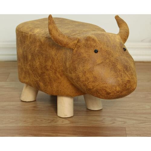 Nordic Fashion Creative Small Stool Household Cartoon Short Solid Wood Sofa Stool Living Room Small Chair Footstool Small Bench