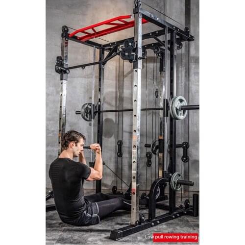 Smith machine steel squat rack gantry push frame fitness equipment comprehensive training device free squat bench press frame