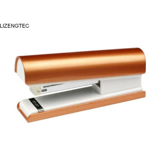 Free Shipping LIZENGTEC New Design Golden Binding Stapler Machine For School Office Factory Supplies as Gift