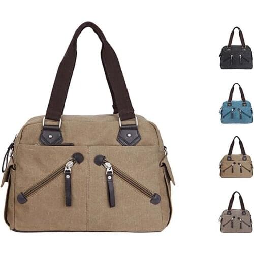 Outing Travel and Leisure Sports Vintage Ladies Canvas Handbags Large Capacity Handbags
