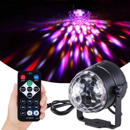 Sound Activated RGB Led Stage Light Disco Ball Strobe Light Laser Projector Rotate KTV Bar Club DJ Party Lights Christmas Decor