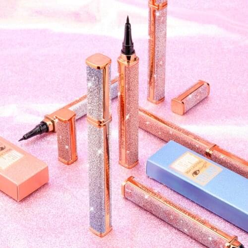 1Pc Quick-dry Starry Galaxy Eyeliner Pen Waterproof Not Blooming Liquid Eyeliner Lasting Smooth Black Eyeliner Pencil