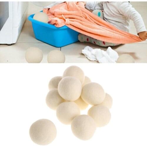 1 x 6cm Wool Dryer Balls Drying Fabric Softer Luandry Home Washing White