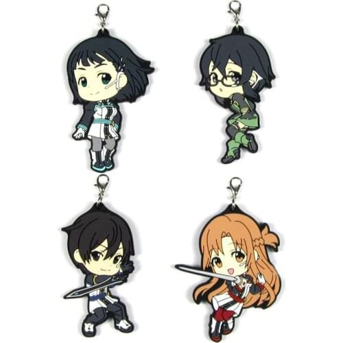2018 NEW Sword Art Online Original Japanese anime figure rubber Silicone sweet smell mobile phone charms/key chain/strap D151