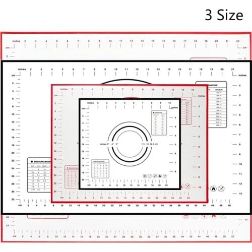 3 Size Silicone Baking Mat for Oven Scale Rolling Dough Mat Baking Rolling Fondant Pastry Mat Non-stick Bakeware Cooking Tools