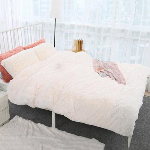 3pcs/set Fluffy Blanket with Pillow Cover Warm Soft Fleece Blanket for Children Adult JW
