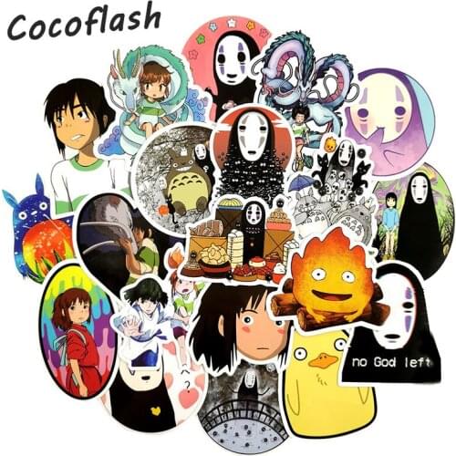 10/50 Pcs/set Cute Anime Hayao Miyazaki Spirited Away No Face Man Sticker Decal For Phone Car Laptop Waterproof Stickers