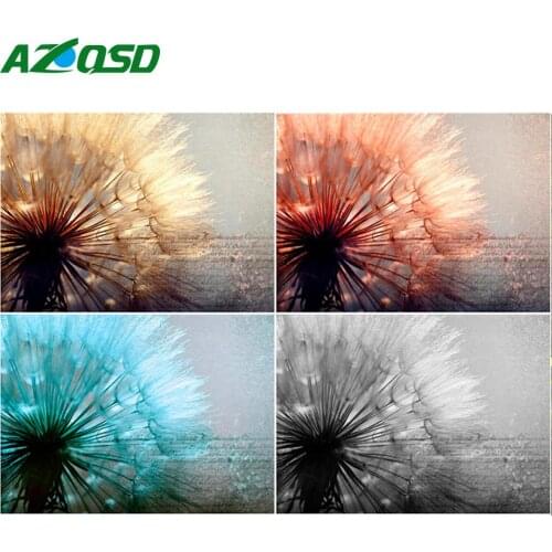 AZQSD Diamond Painting Dandelion Mosaic Picture Of Rhinestones Diamond Art Seaside Flower Full Square Drill Decor For Home