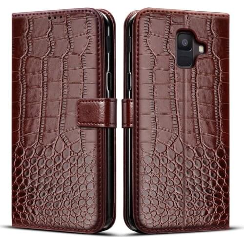 Wallet Flip Case For Samsung Galaxy A6 Plus 2018 A605 A605F Cover Shockproof Magnetic Leather Stand Phone Protective Bag